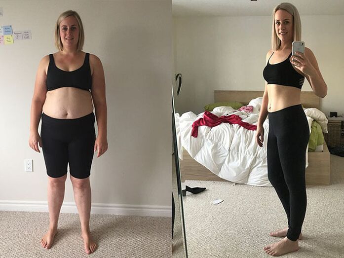 Før og efter ekstremt vægttab på en uge derhjemme