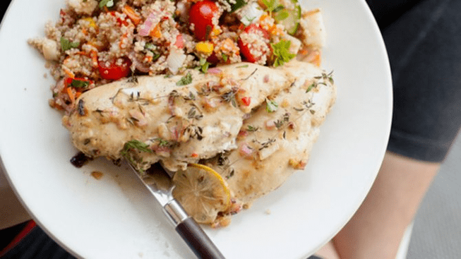 laks med quinoa på en proteinkost