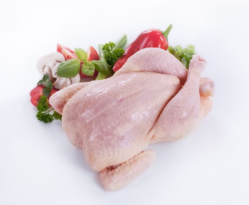 På den tredje dag af diæten 6 kronblade kan du spise kylling i ubegrænsede mængder. 